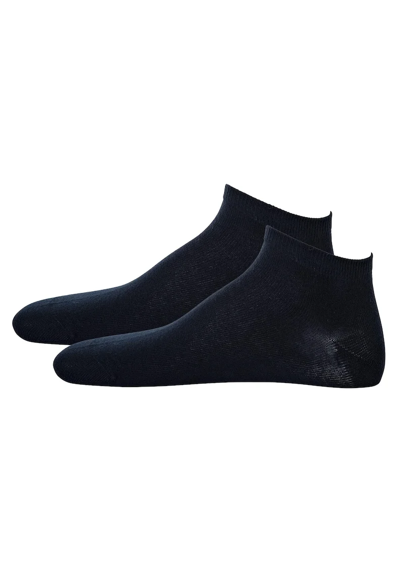 Set de sosete pana la glezna cu model uni - 2 perechi, Bleumarin
