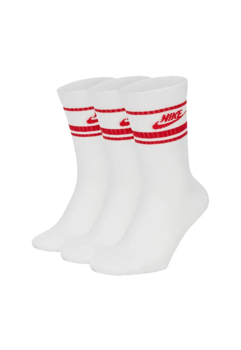 Set de sosete lungi unisex Everyday Essential - 3 perechi, Rosu/Alb