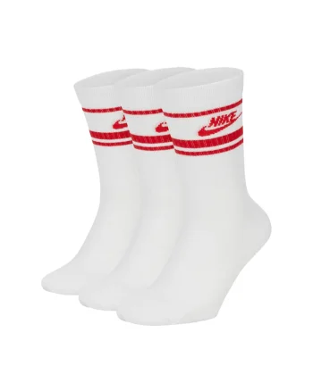 Set de sosete lungi unisex Everyday Essential - 3 perechi, Rosu/Alb