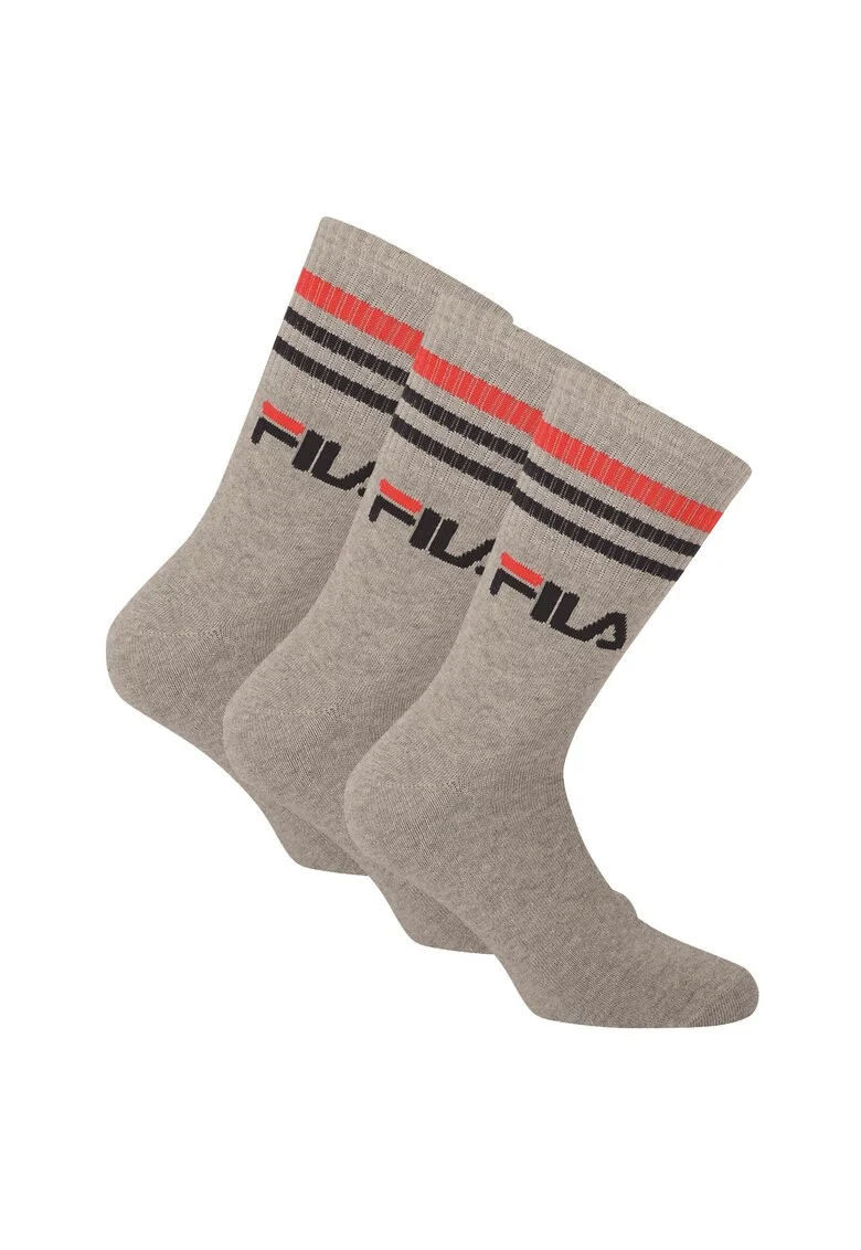 Set de sosete lungi unisex cu logo - 3 perechi, Gri
