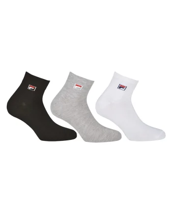 Set de sosete lungi unisex - 3 perechi, Alb/Negru/Gri