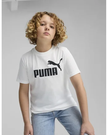 Tricou de bumbac cu decolteu la baza gatului si logo ESS No 1, Alb/Negru stins