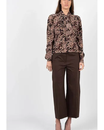 Bluza cu animal print, Negru, 40