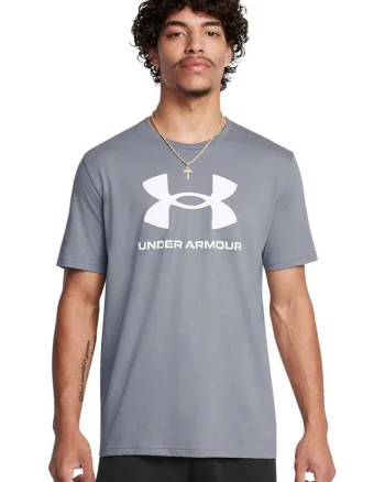 Tricou lejer cu imprimeu logo, Alb/Gri cenusiu