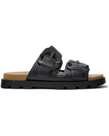 Papuci cu design in relief Brutus, Negru