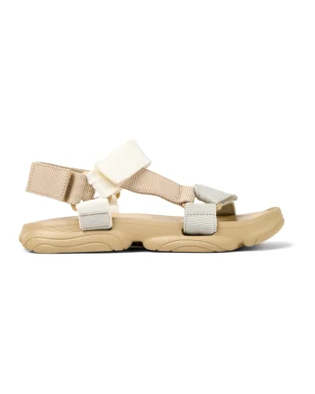 Sandale colorblock cu velcro Karst, Alb murdar/Bej deschis