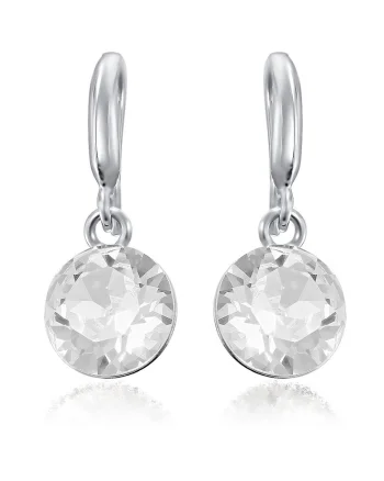 Cercei Argint 925 placat cu rodiu cu cristale Swarovski® Xirius 10mm Hook Crystal Clear