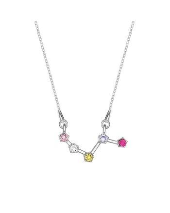 Colier Argint 925 placat cu rodiu cu cristale Swarovski® constelatie zodia Berbec-multicolor