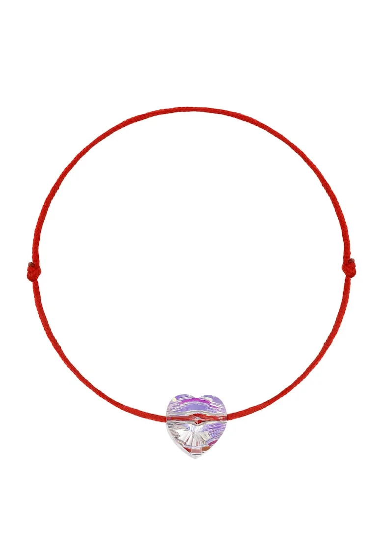 Bratara Kabbalah cu Cristal Swarovski® Heart 8mm Aurore Boreale