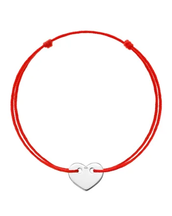 Bratara Kabbalah cu pandantiv din Argint 925 placat cu rodiu - Heart