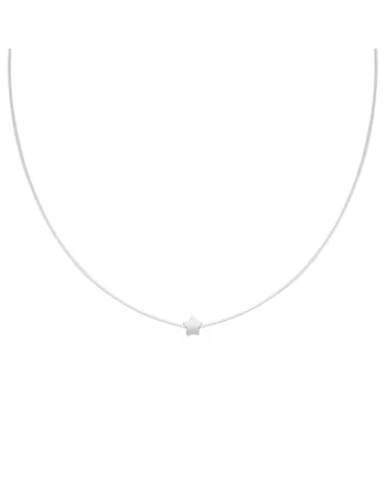 Colier silicon cu Argint 925 placat cu rodiu - Star