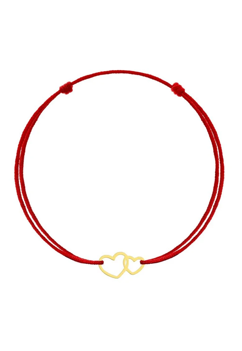 Bratara Kabbalah cu pandantiv din Aur-8K - Double Heart