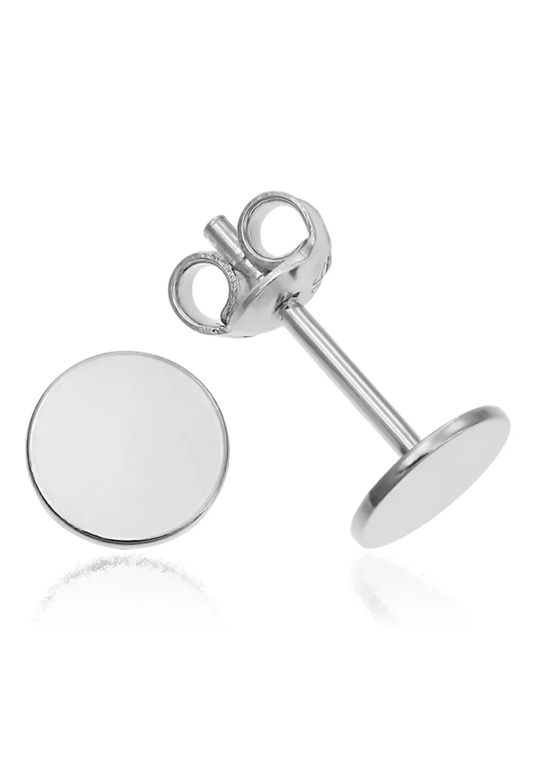 Cercei Argint 925 placat cu rodiu Round 6mm Surub