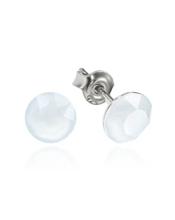 Cercei Argint 925 placat cu rodiu cu cristale Swarovski® Xirius 6mm, Albastru prafuit
