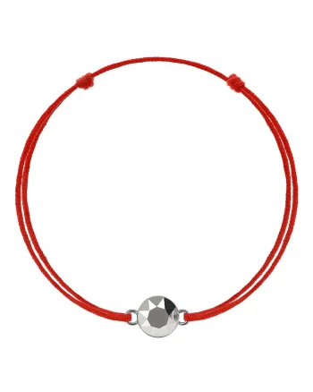 Bratara Kabbalah cu pandantiv din Argint 925 placat cu rodiu si Cristal Swarovski® Xirius 6mm, Argintiu