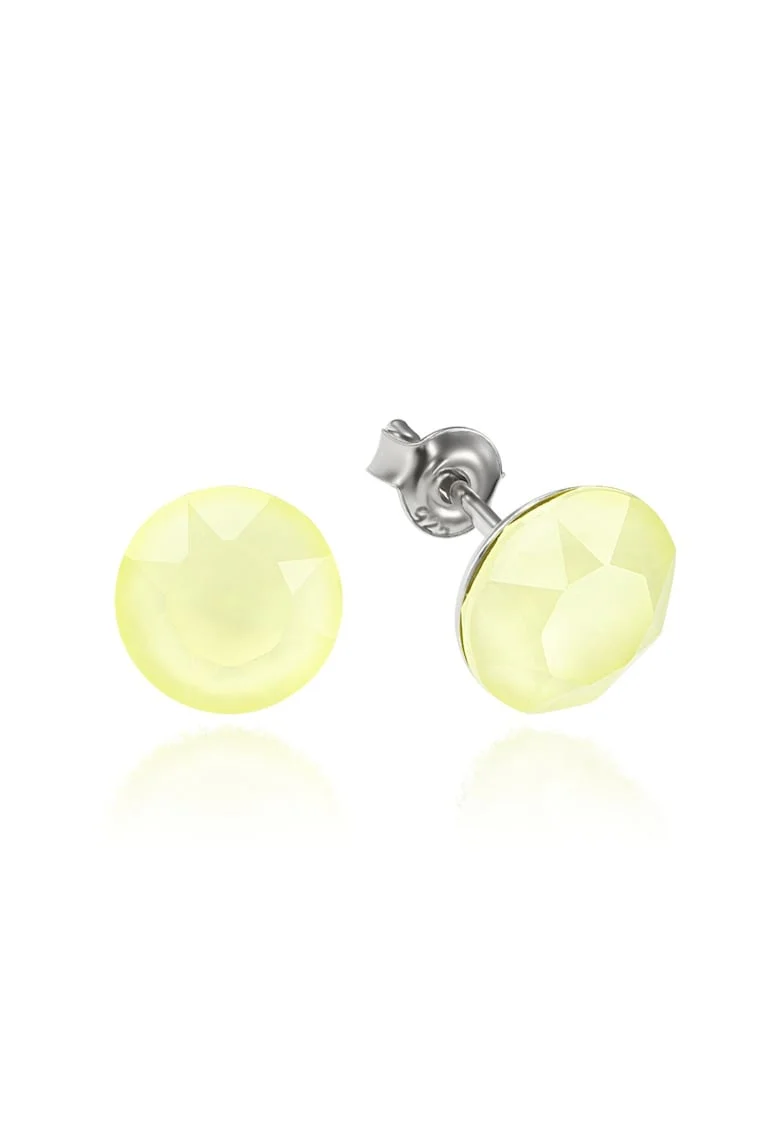 Cercei Argint 925 placat cu rodiu cu cristale Swarovski® Xirius 8mm, Galben
