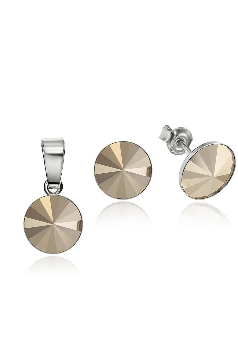 Set Argint 925 placat cu rodiu cu cristale Swarovski® Rivoli 8mm, Auriu
