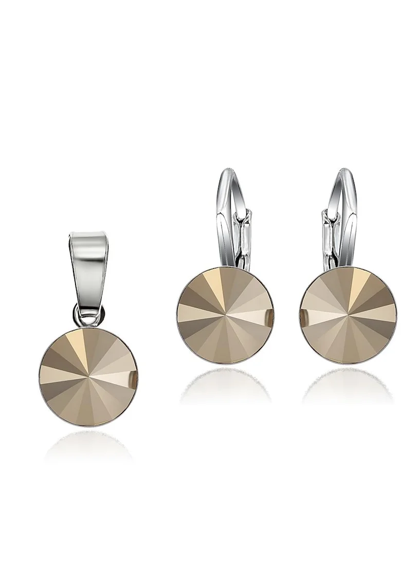 Set Argint 925 placat cu rodiu cu cristale Swarovski® Rivoli 8mm LRS, Auriu
