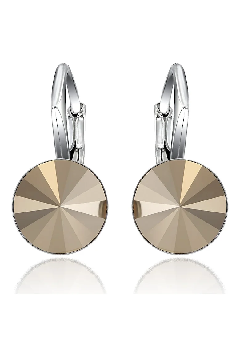 Cercei Argint 925 placat cu rodiu cu cristale Swarovski® Rivoli Leverback 8mm, Auriu