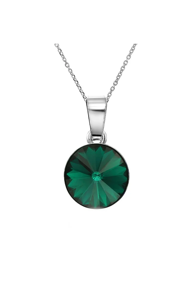 Colier Argint 925 placat cu rodiu cu Cristale Swarovski® Rivoli 10mm, Alb