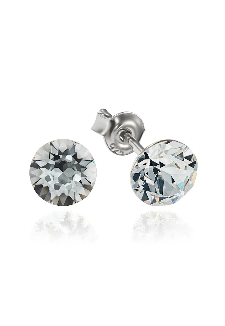 Cercei Argint 925 placat cu rodiu cu cristale Swarovski® Xirius 6mm, Argintiu
