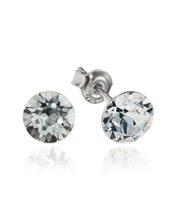 Cercei Argint 925 placat cu rodiu cu cristale Swarovski® Xirius 6mm, Argintiu