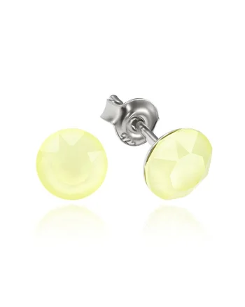 Cercei Argint 925 placat cu rodiu cu cristale Swarovski® Xirius 6mm, Galben