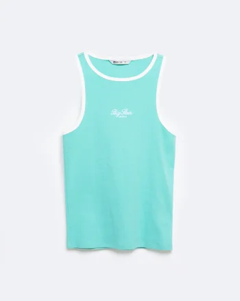 Top slim fit cu logo brodat Arisa