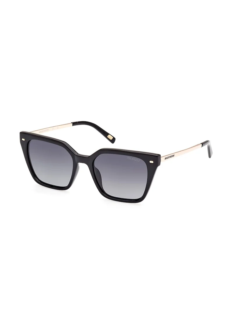Ochelari de soare cat-eye cu lentile polarizate, Auriu/Negru