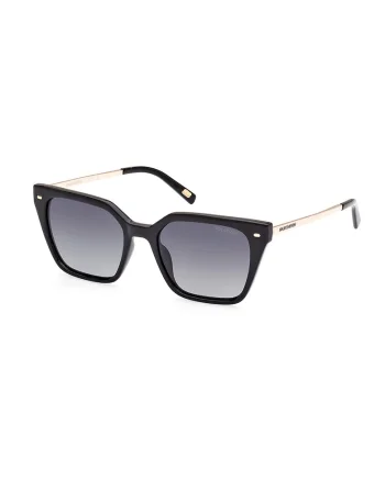 Ochelari de soare cat-eye cu lentile polarizate, Auriu/Negru