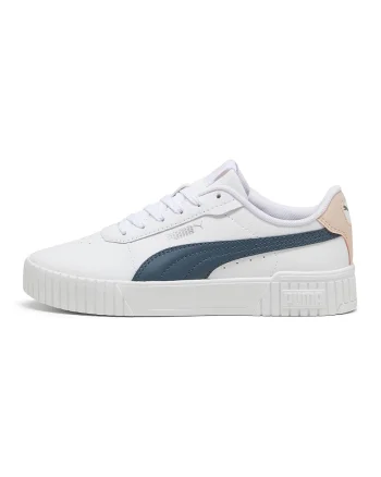 Pantofi sport de piele si piele ecologica Carina 2.0, Alb/Albastru inchis/Roz pal