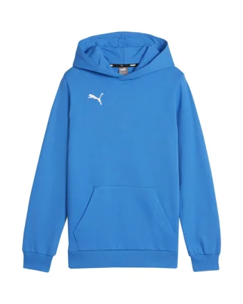 Hanorac copii Puma Team Goal Casuals, albastru, bumbac, gluga mare, buzunar mare