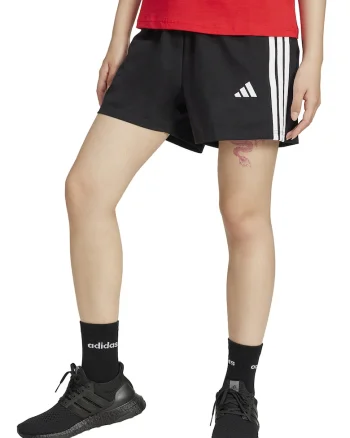 Pantaloni scurti cu buzunare laterale si snur, Alb/Negru