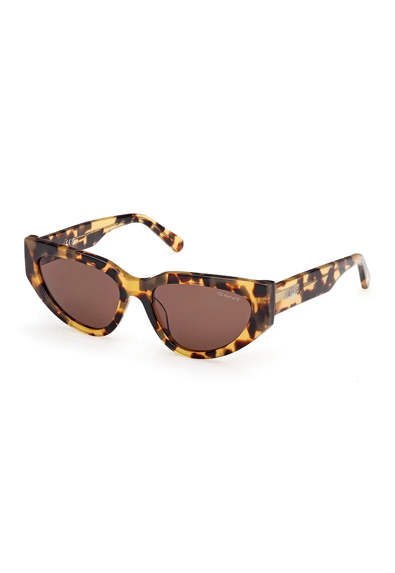 Ochelari de soare cat-eye cu model tortoise, Maro/Portocaliu pal