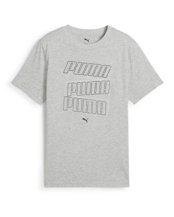 Tricou cu logo si decolteu la baza gatului, Gri deschis melange