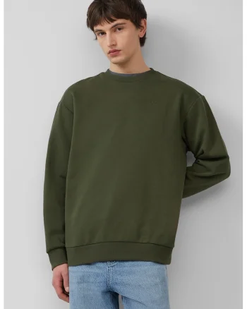 Bluza uni de trening cu maneci cazute, Verde feriga