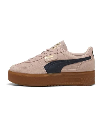 Pantofi sport de piele intoarsa flatform Palermo Elevata, Negru/Piersica