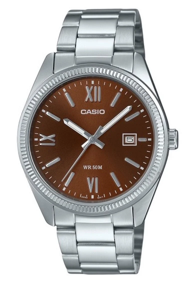 Ceas barbatesc  Standard, afisaj analog, luminos, data, 50M rezistent la apa, cadran maro, 38.5x9.2mm