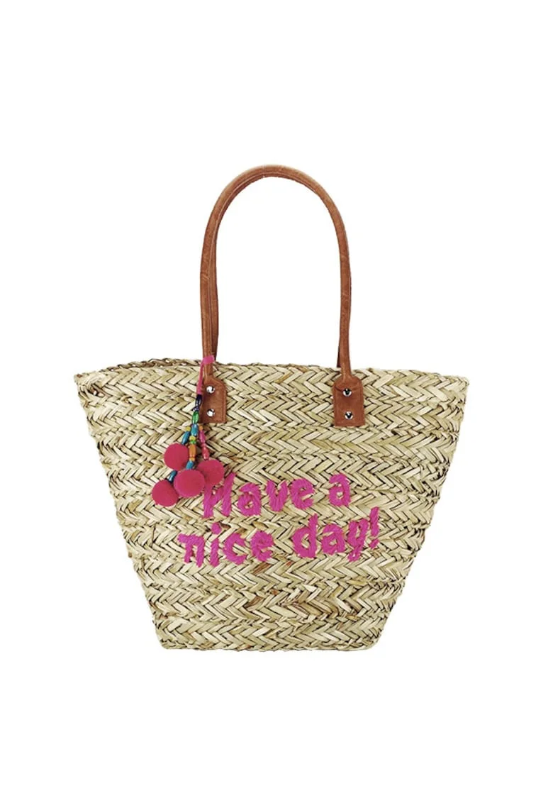 Geanta mare de plaja din paie GP-CZ11901115NATURAL, Bej, 46x33x14