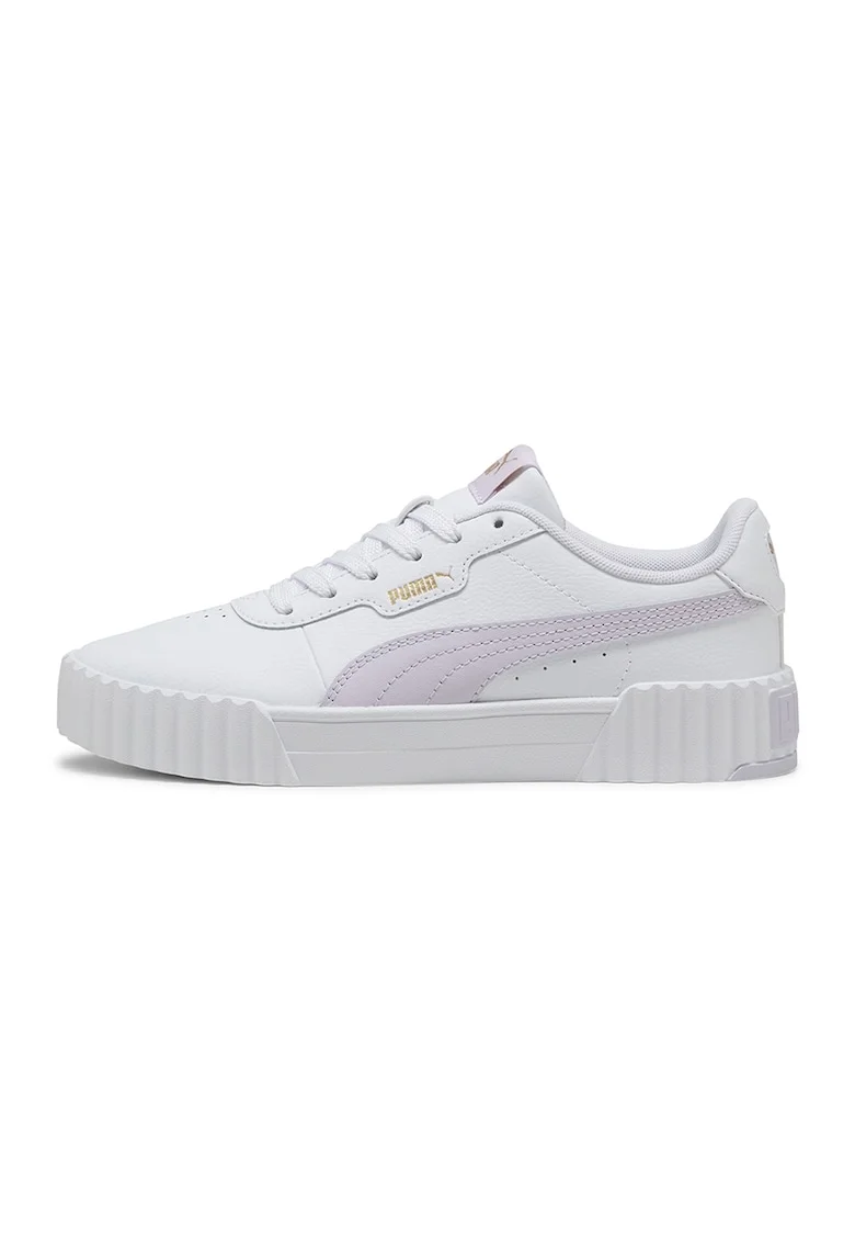 Pantofi sport Carina 3.0 de piele cu garnituri de piele ecologica, Alb/Violet deschis