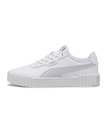 Pantofi sport Carina 3.0 de piele cu garnituri de piele ecologica, Alb/Violet deschis