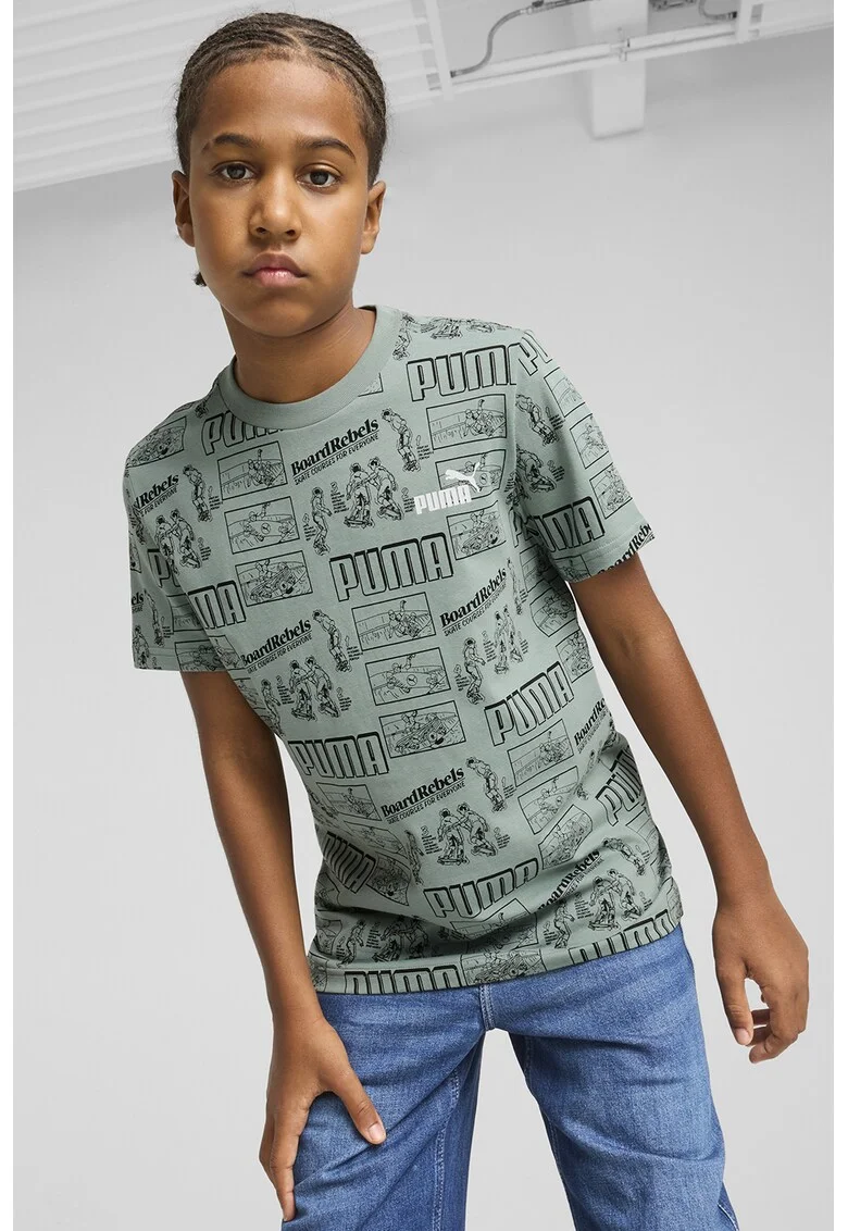 Tricou din bumbac cu imprimeu Mid 90s, Verde inchis/Verde deschis