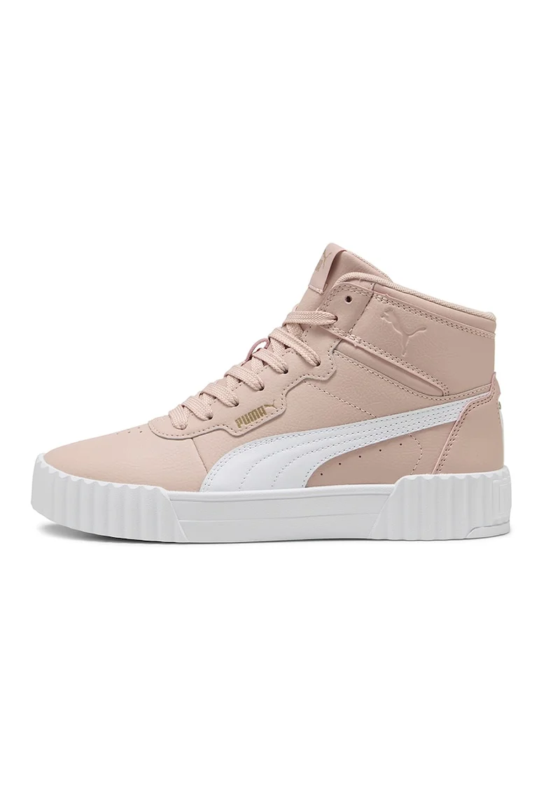 Pantofi sport mid-high din piele Carinna 3.0, Alb/Roz somon