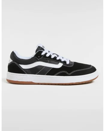 Tenisi unisex din piele si piele intoarsa, Alb/Negru