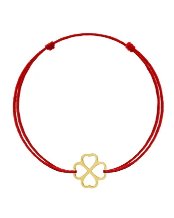 Bratara Kabbalah cu pandantiv din Aur 585 - 14K - Clover