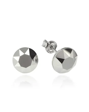 Cercei Argint 925 placat cu rodiu cu cristale Swarovski® Xirius 8mm, Argintiu