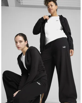 Pantaloni de trening cu croiala ampla si detaliu logo, Negru
