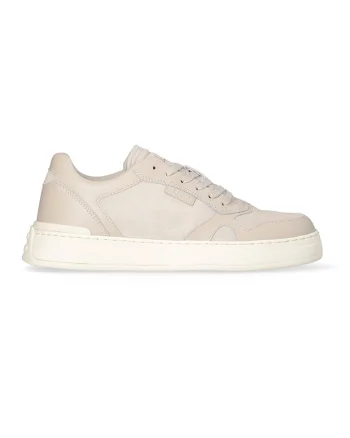Pantofi sport low-cut din piele, Maro nisip