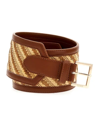 Curea lata cu model, Bej/Caramel