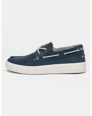 Pantofi boat de piele intoarsa Bark, Bleumarin